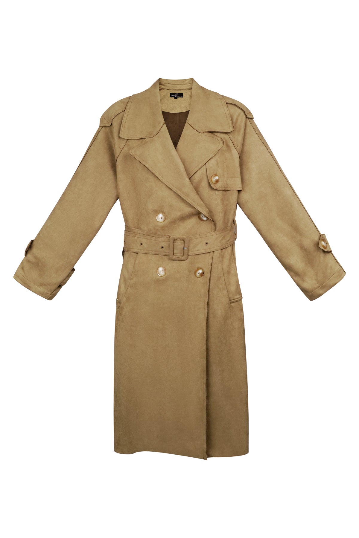 Wildleder-Trenchcoat | Mittellang | Herbst | Zweireihiger Trenchcoat | Damen-Trenchcoat