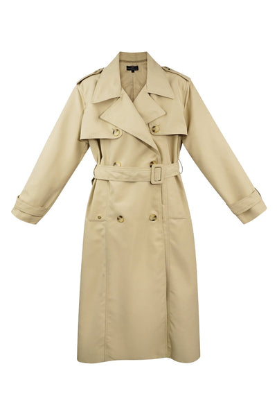 Trenchcoat - Klassischer doppelreihiger Trenchcoat mit Gürtel für Damen