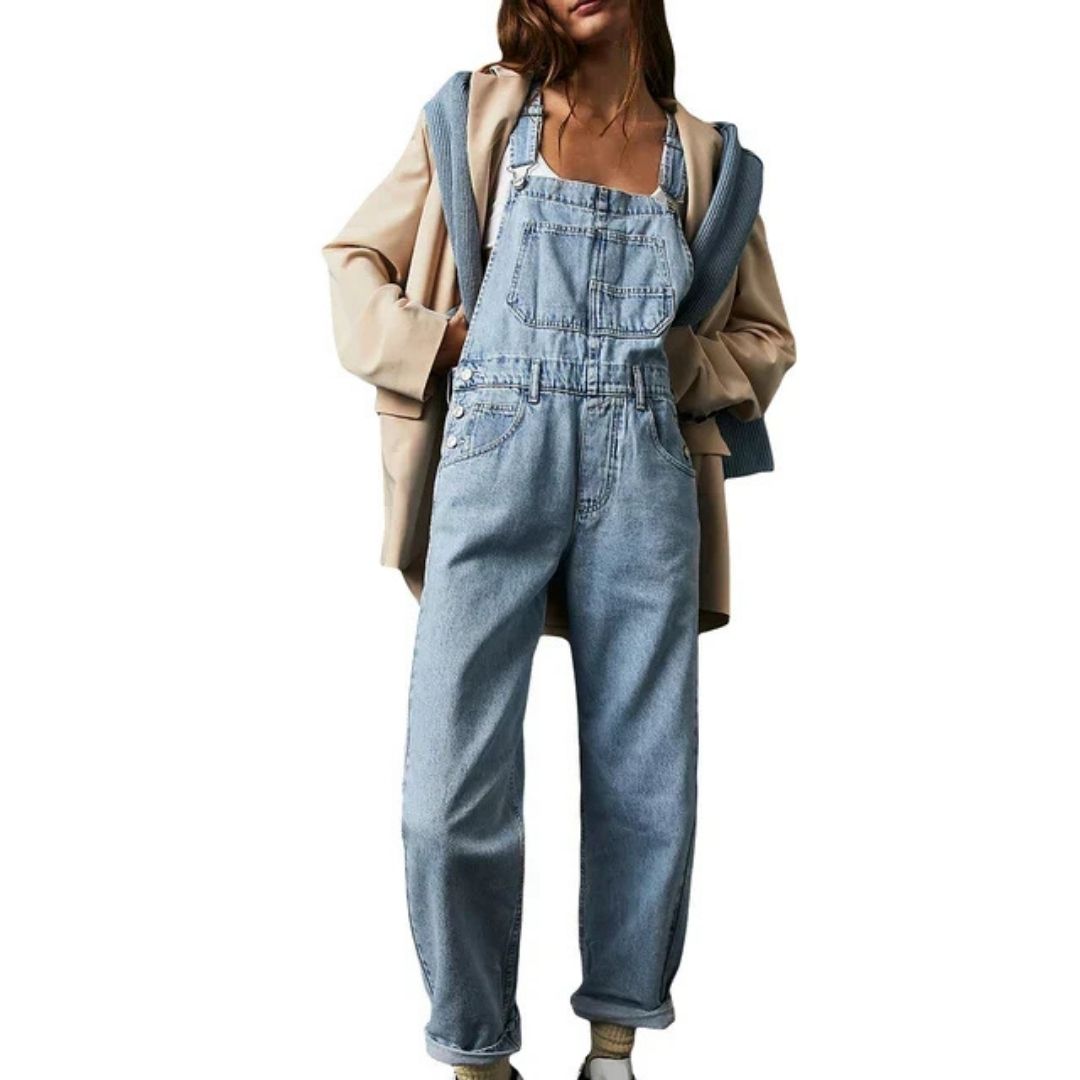 Latzhose aus Denim – Lässig – Ärmellos – Denim-Overall – Denim-Latzhose für Damen