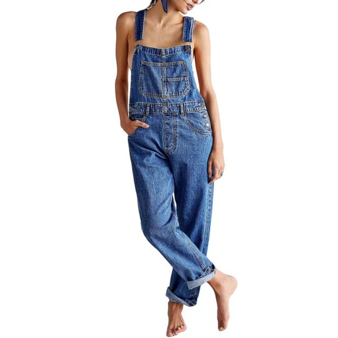 Latzhose aus Denim – Lässig – Ärmellos – Denim-Overall – Denim-Latzhose für Damen