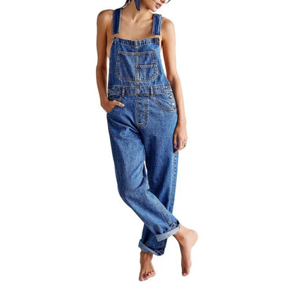 Latzhose aus Denim – Lässig – Ärmellos – Denim-Overall – Denim-Latzhose für Damen