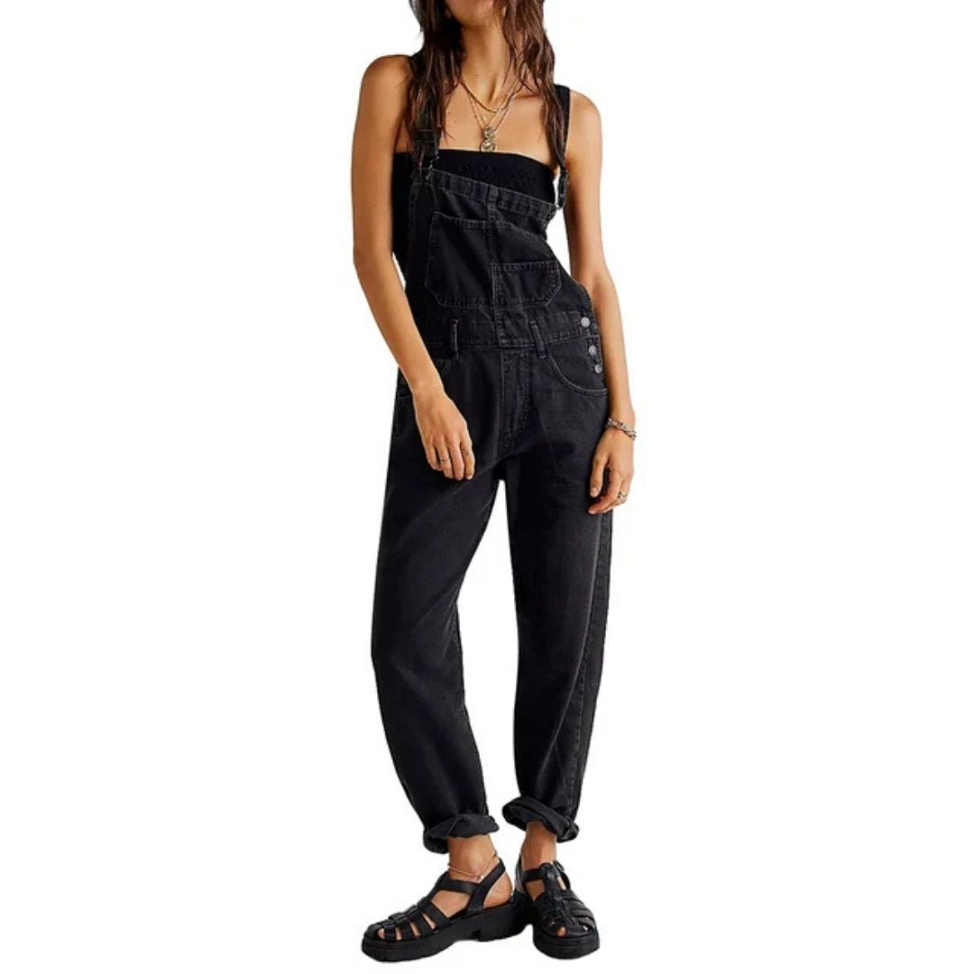 Latzhose aus Denim – Lässig – Ärmellos – Denim-Overall – Denim-Latzhose für Damen