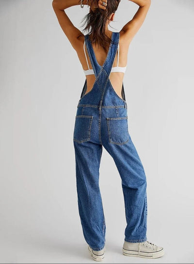 Latzhose aus Denim – Lässig – Ärmellos – Denim-Overall – Denim-Latzhose für Damen