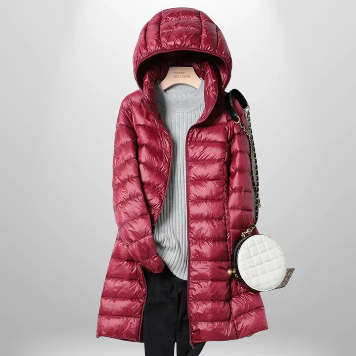 Daunenjacke – Leicht – Mit Kapuze – Pufferjacke – Wintermantel für Frauen