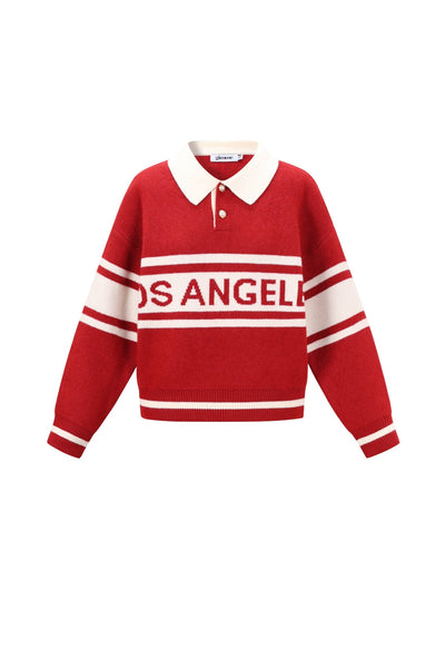 Polo Pullover - Los Angeles - mit Kragen - Strickpullover - Damenstrickwaren