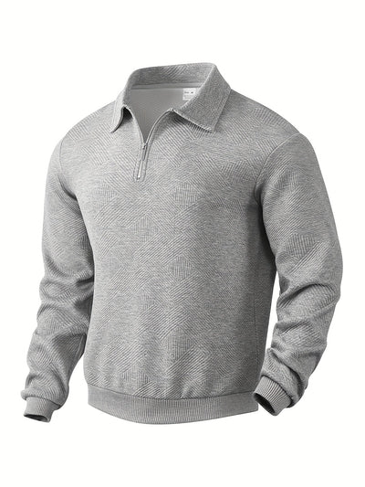 Sweatshirt mit Viertelreißverschluss | Mit Kragen | Normaler Reißverschluss | Herren-Pullover mit halbem Reißverschluss | Herrenbekleidung
