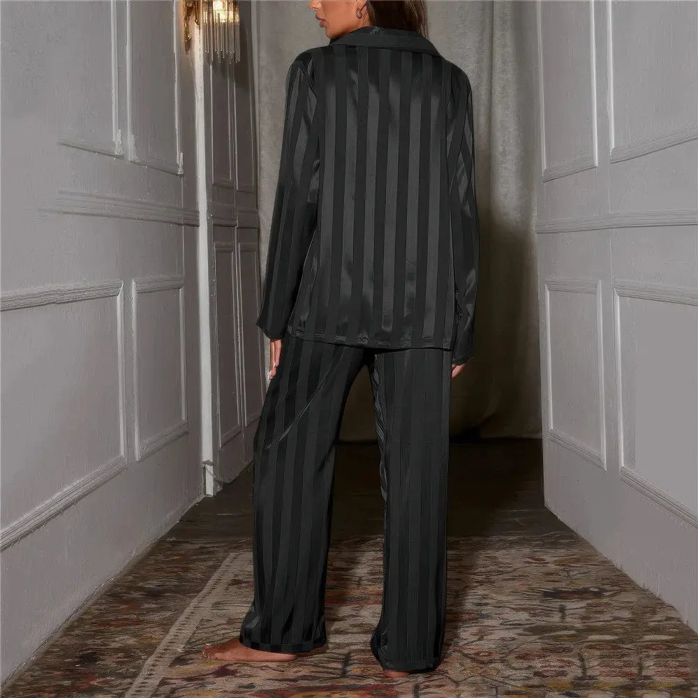 Satin Pyjama Set | Lange Ärmel | Lange Hosen | Satin PJ Set | Damen Pyjama Sets