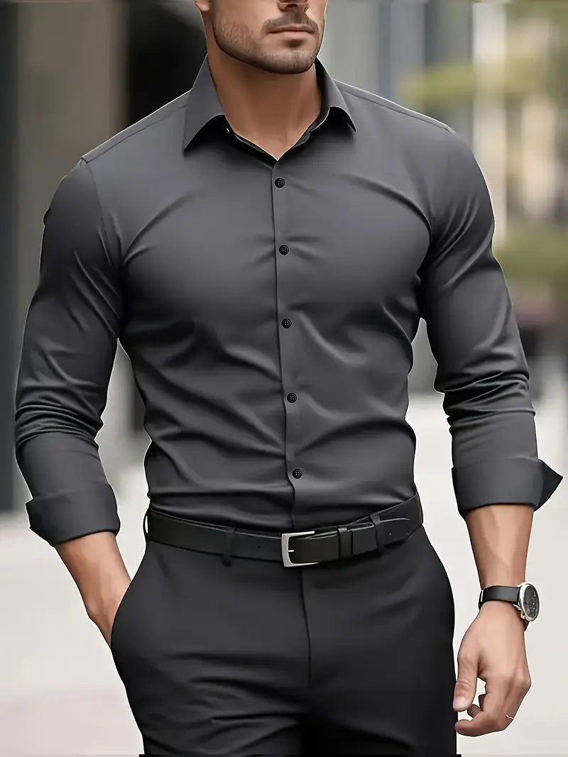 Bügelfreies Hemd | Knitterfrei | Slim Fit | Button-Up Hemd | Herrenhemden