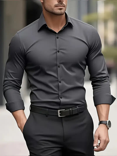 Bügelfreies Hemd | Knitterfrei | Slim Fit | Button-Up Hemd | Herrenhemden