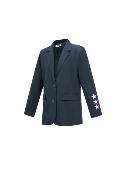 Oversized Blazer - Starry - Bedruckt - Loose Fit Blazer - Damen Blazer