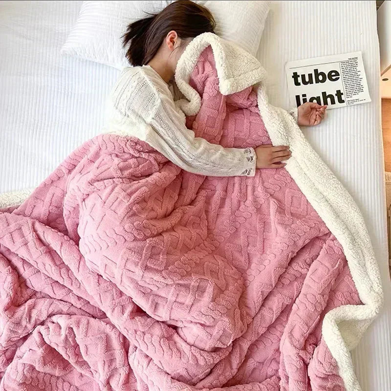Gemütliche Sherpa-Decke – Flauschig – Winter – Plüschdecke – Fleecedecke