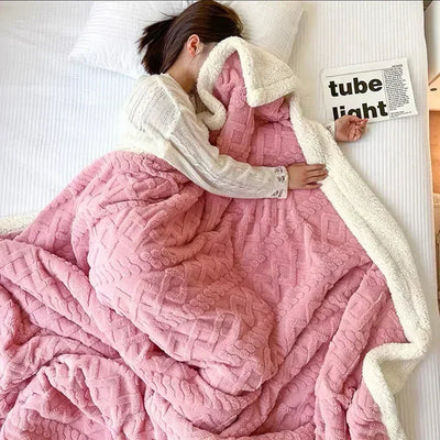 Gemütliche Sherpa-Decke – Flauschig – Winter – Plüschdecke – Fleecedecke