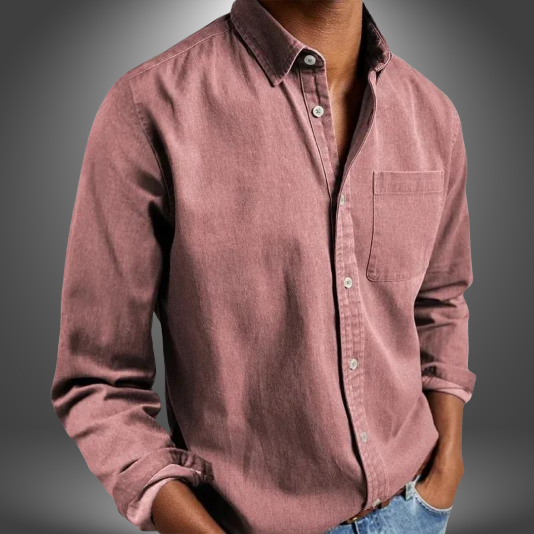 Denim Hemd | Langarm | Normale Passform | Button-Up Hemd | Herrenhemden