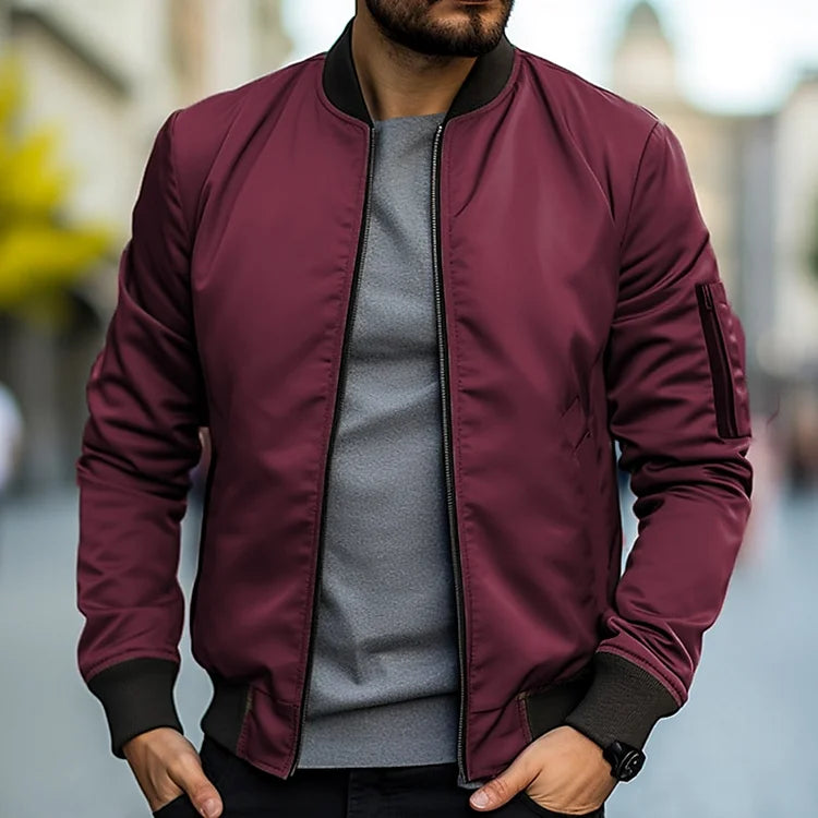 Bomberjacke – Slim Fit – Reißverschluss – Leichte Jacke – Herrenjacke