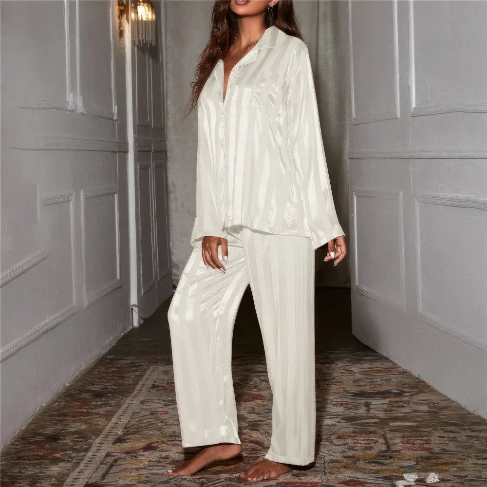Satin Pyjama Set | Lange Ärmel | Lange Hosen | Satin PJ Set | Damen Pyjama Sets