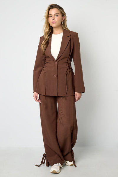 Damenanzug | Taillengürtel | Weites Bein | Blazer-Set | Kombi-Set