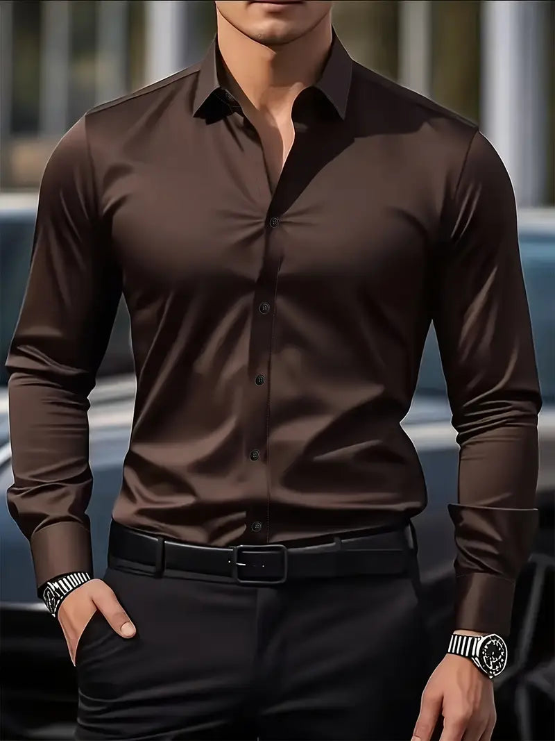 Bügelfreies Hemd | Knitterfrei | Slim Fit | Button-Up Hemd | Herrenhemden