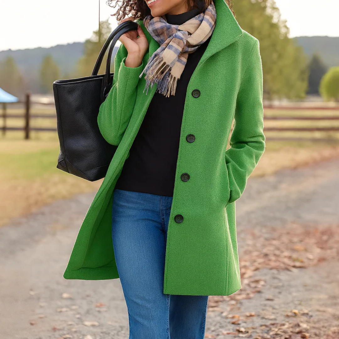 Trenchcoat aus Wolle - Einreihig - Mittellang - Wolljacke - Damenmantel