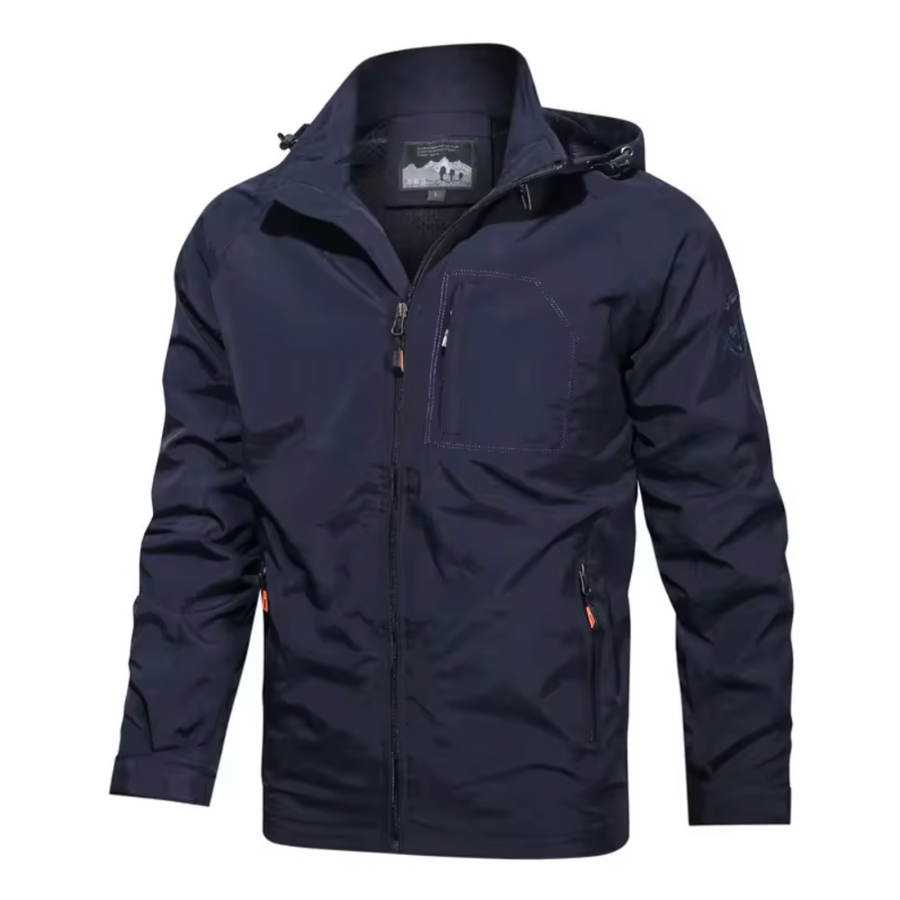 Windbreaker Jacke - Wasserdichte Outdoorjacke mit Kapuze für Männer