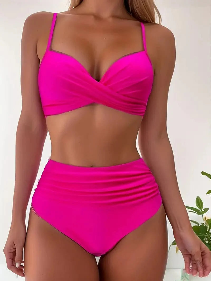 Bikini Set | Gerüscht | Gedreht | High Waist Bikini | Damen Bademode