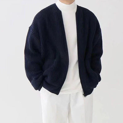 Reißverschluss-Strickjacke – Warm – Grob gestrickt – Strickjacke – Herren-Strickmode