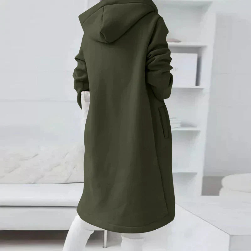 Langer Hoodie | Lässig | Reißverschluss | Hoodie-Jacke | Damenbekleidung