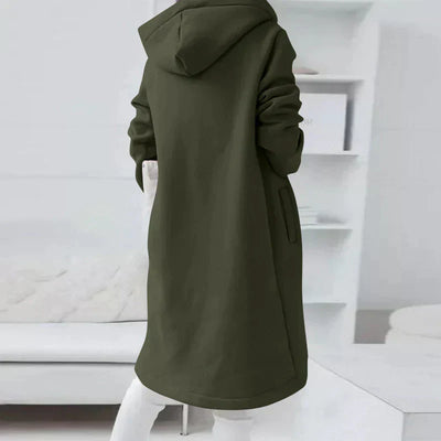 Langer Hoodie | Lässig | Reißverschluss | Hoodie-Jacke | Damenbekleidung