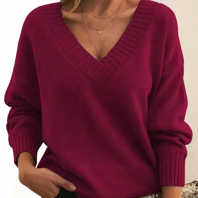 Pullover mit V-Ausschnitt | Casual | Loose Fit | Strickpullover | Damenstrickwaren