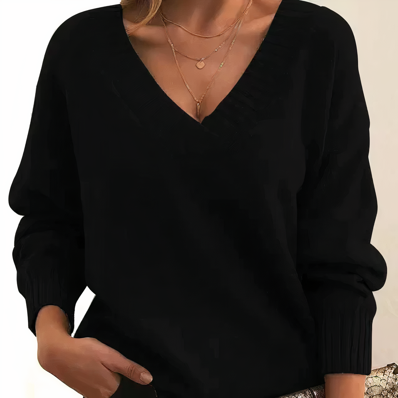 Pullover mit V-Ausschnitt | Casual | Loose Fit | Strickpullover | Damenstrickwaren