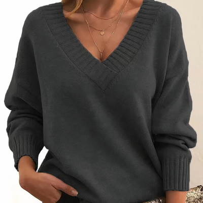 Pullover mit V-Ausschnitt | Casual | Loose Fit | Strickpullover | Damenstrickwaren