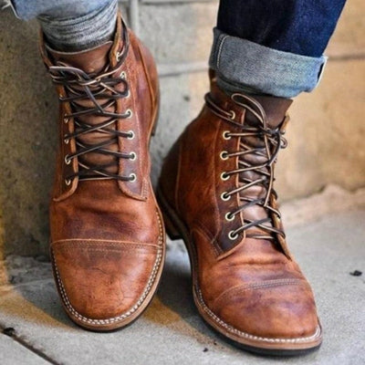 Lederstiefel | Braun | Schnürstiefel | Stiefeletten | Herrenstiefel