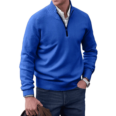 Mens Quarter Zip Jumper - Winter - Pullover - Strickpulli - Mens Half Zip Sweater