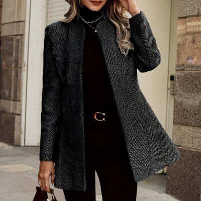 Trenchcoat aus Wolle - Damen Blazerjacke mit offener Front für den Herbst