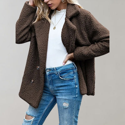 Teddyjacke | Gemütlich | Zweireiher | Winterjacke | Damenjacke