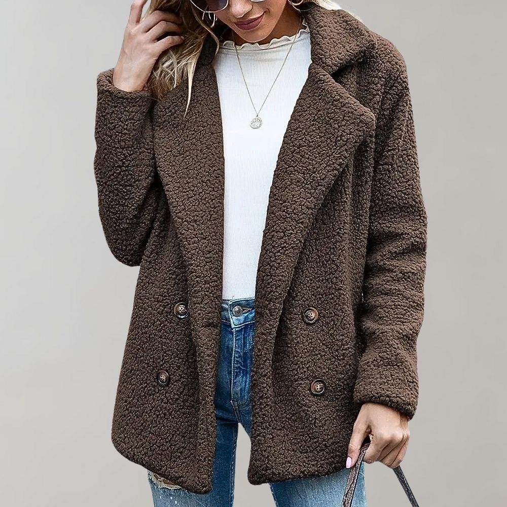 Teddyjacke | Gemütlich | Zweireiher | Winterjacke | Damenjacke