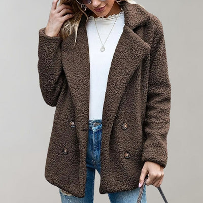 Teddyjacke | Gemütlich | Zweireiher | Winterjacke | Damenjacke