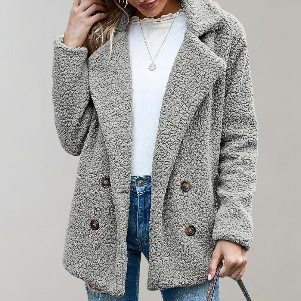 Teddyjacke | Gemütlich | Zweireiher | Winterjacke | Damenjacke