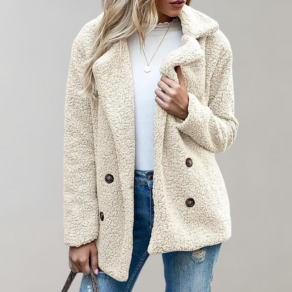 Teddyjacke | Gemütlich | Zweireiher | Winterjacke | Damenjacke