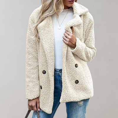 Teddyjacke | Gemütlich | Zweireiher | Winterjacke | Damenjacke