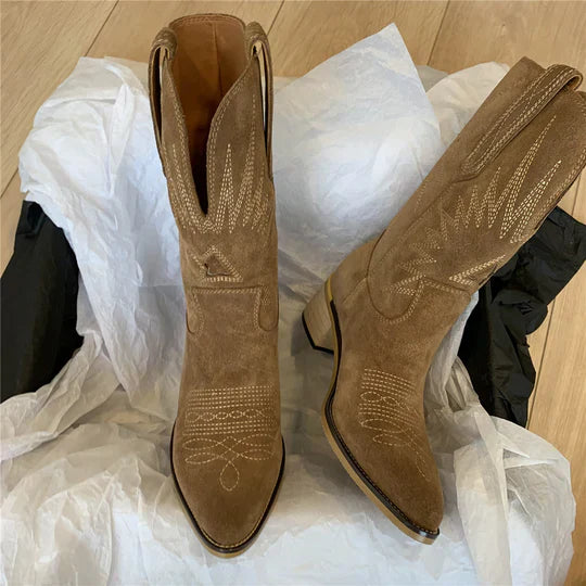 Cowgirl-Stiefel – Western – Blockabsatz – Cowboystiefel – Damenstiefel