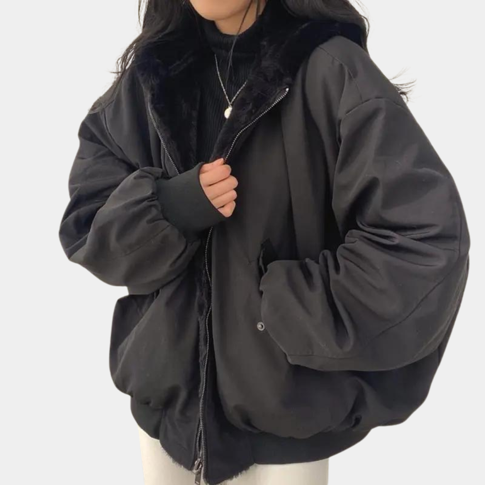 Winter Bomberjacke | Warm | Fleece gefüttert | Übergroße Jacke | Damen Winterjacke