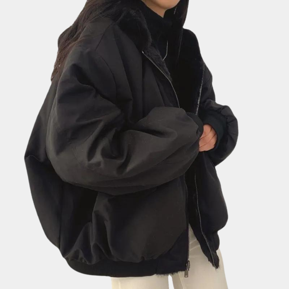 Winter Bomberjacke | Warm | Fleece gefüttert | Übergroße Jacke | Damen Winterjacke