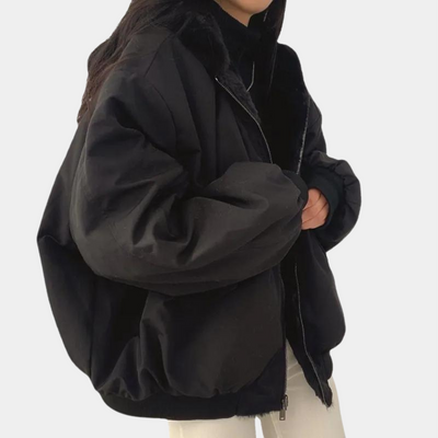 Winter Bomberjacke | Warm | Fleece gefüttert | Übergroße Jacke | Damen Winterjacke