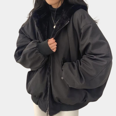 Winter Bomberjacke | Warm | Fleece gefüttert | Übergroße Jacke | Damen Winterjacke
