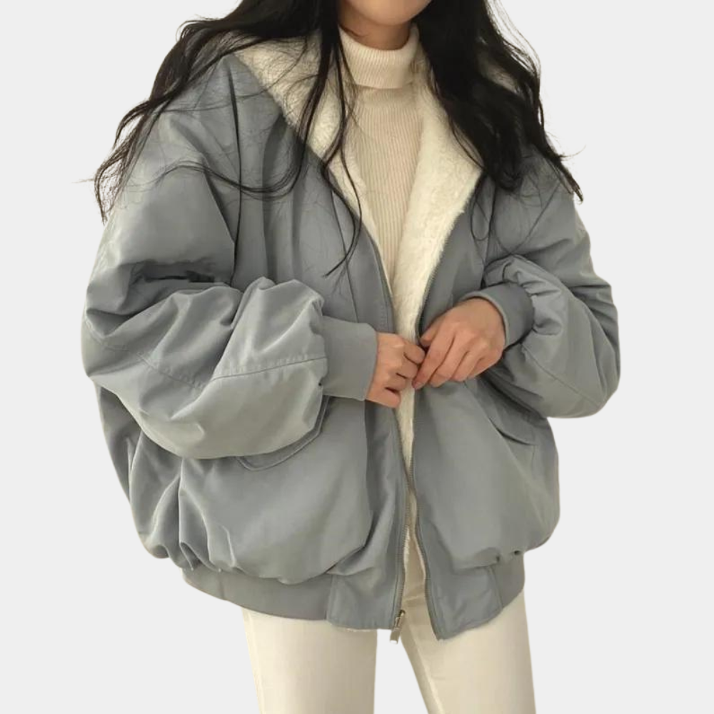 Winter Bomberjacke | Warm | Fleece gefüttert | Übergroße Jacke | Damen Winterjacke