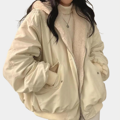 Winter Bomberjacke | Warm | Fleece gefüttert | Übergroße Jacke | Damen Winterjacke