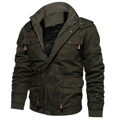 Cargo Jacket - Men's Casual Hooded Fleece Lined Jacket-Chaps Herrenmode