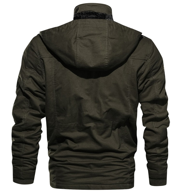 Cargo Jacket - Men's Casual Hooded Fleece Lined Jacket-Chaps Herrenmode
