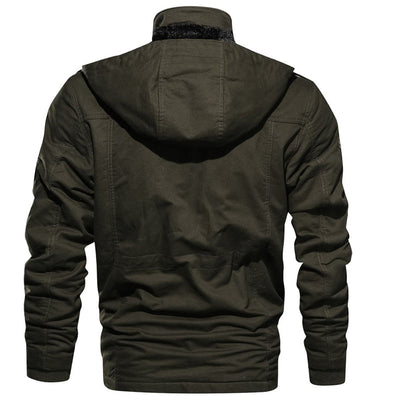 Cargo Jacket - Men's Casual Hooded Fleece Lined Jacket-Chaps Herrenmode