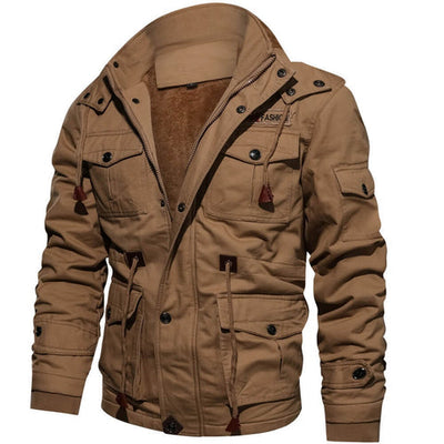 Cargo Jacket - Men's Casual Hooded Fleece Lined Jacket-Chaps Herrenmode